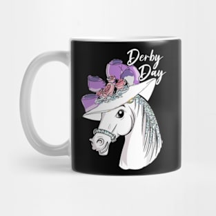 Cute Horse Derby Day 2024 Horse Racing Fascinator Hat Mug